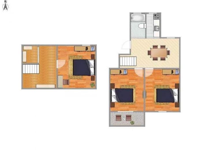 南川园 3室1厅1卫 80m&sup2;