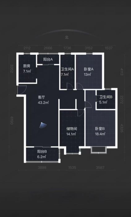 世家花园 3室2厅2卫 137m&sup2;