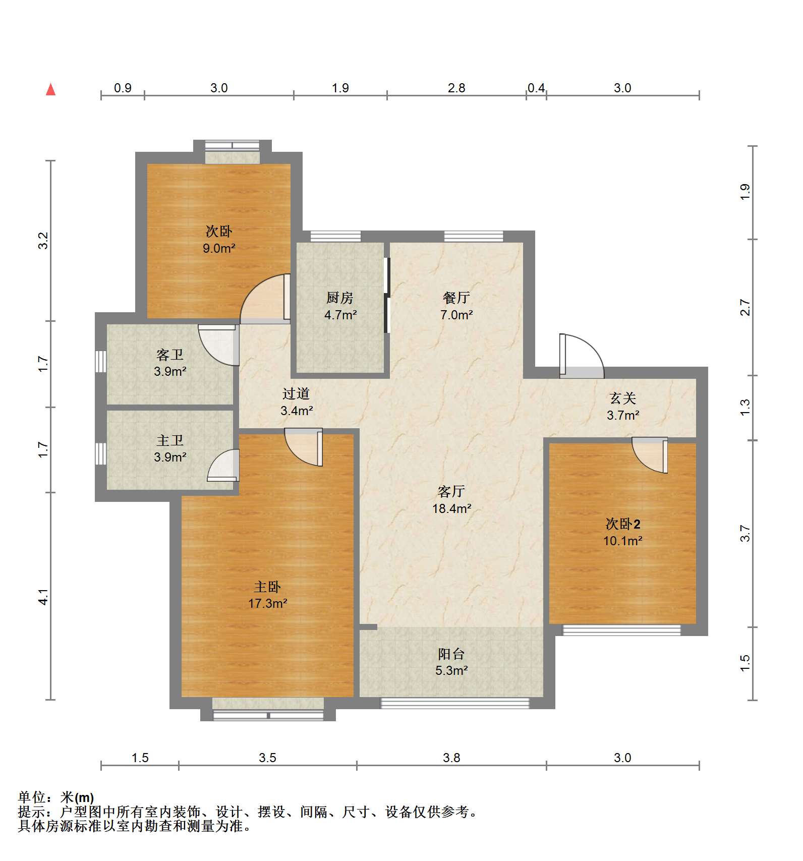 珑府 3室2厅2卫 122m&sup2;