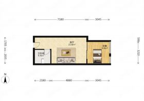 南通万达广场 1室厅卫 68m&sup2;
