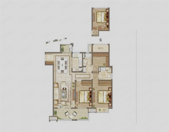 云樾东方 3室2厅1卫 135.15m&sup2;