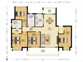 雍华府 4室2厅2卫 136.2m&sup2;