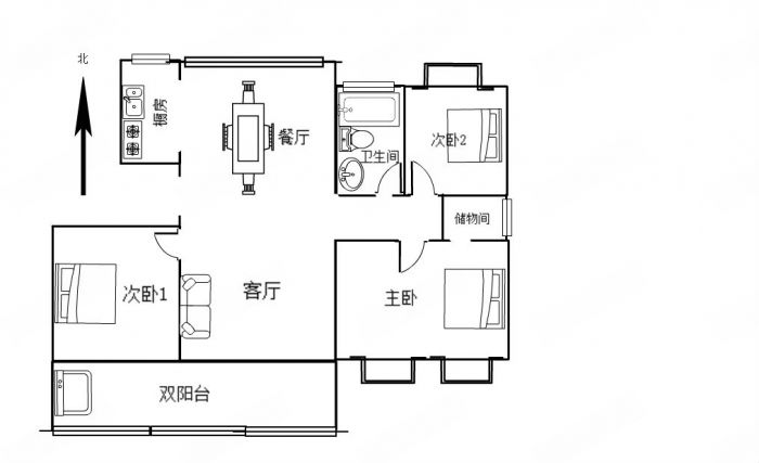 新城小区 3室2厅1卫 171.00m&sup2;