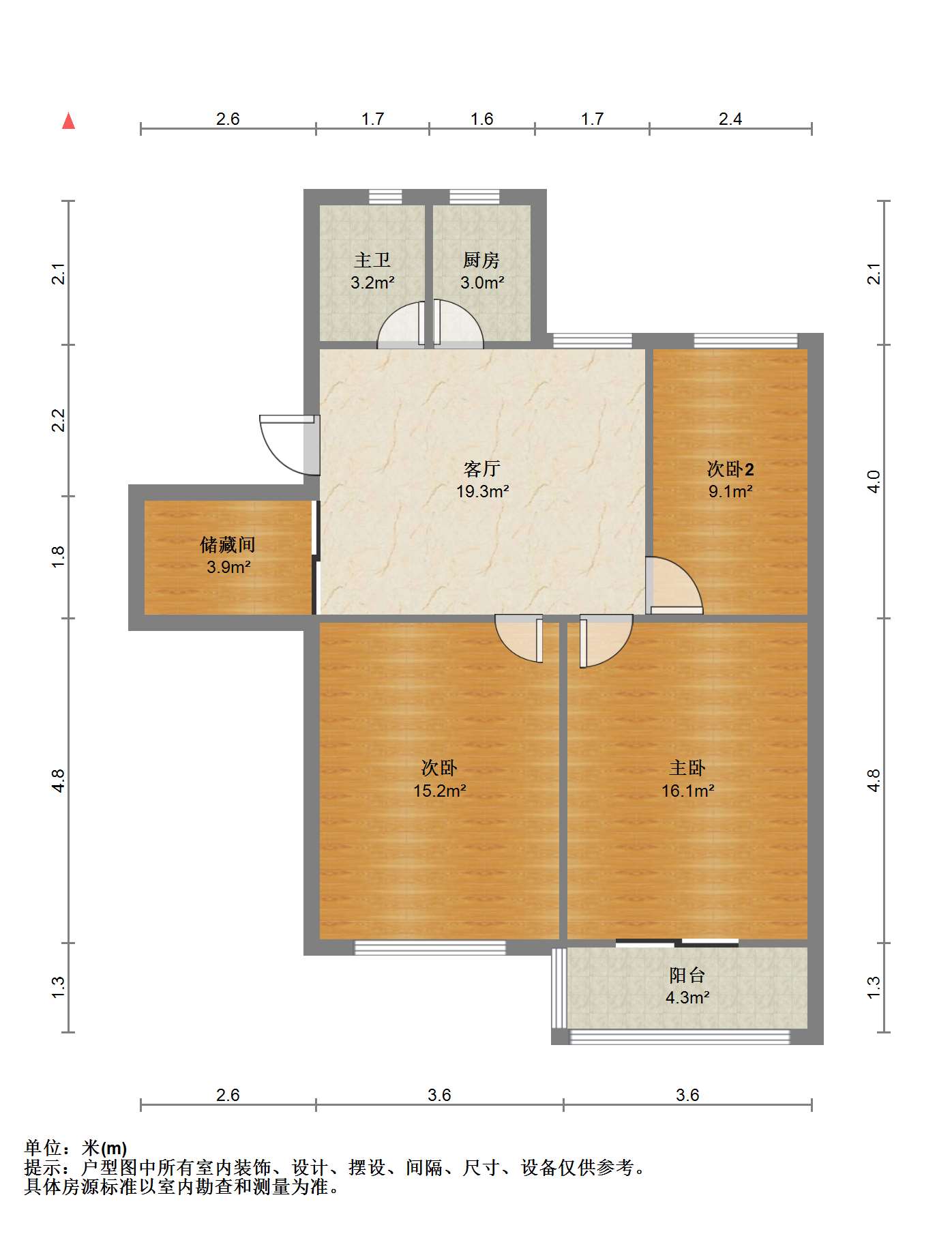 跃龙路93号 3室1厅1卫 87m&sup2;