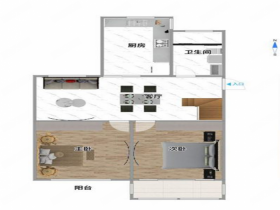 龙潭福里 2室1厅1卫 105.44m&sup2;