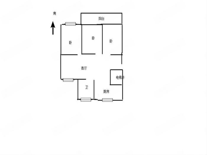 新城新苑 3室1厅1卫 124.8m&sup2;