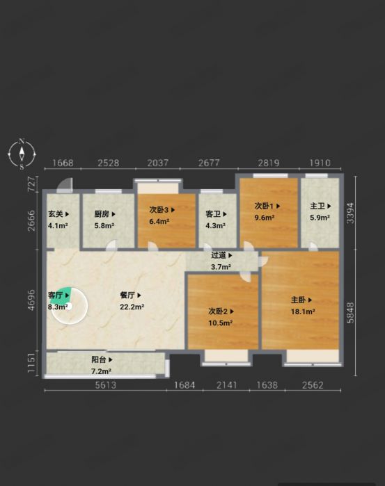 富力半岛花园 4室2厅2卫 142m&sup2;