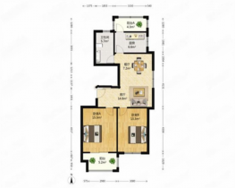 紫东南苑 2室1厅1卫 102m&sup2;