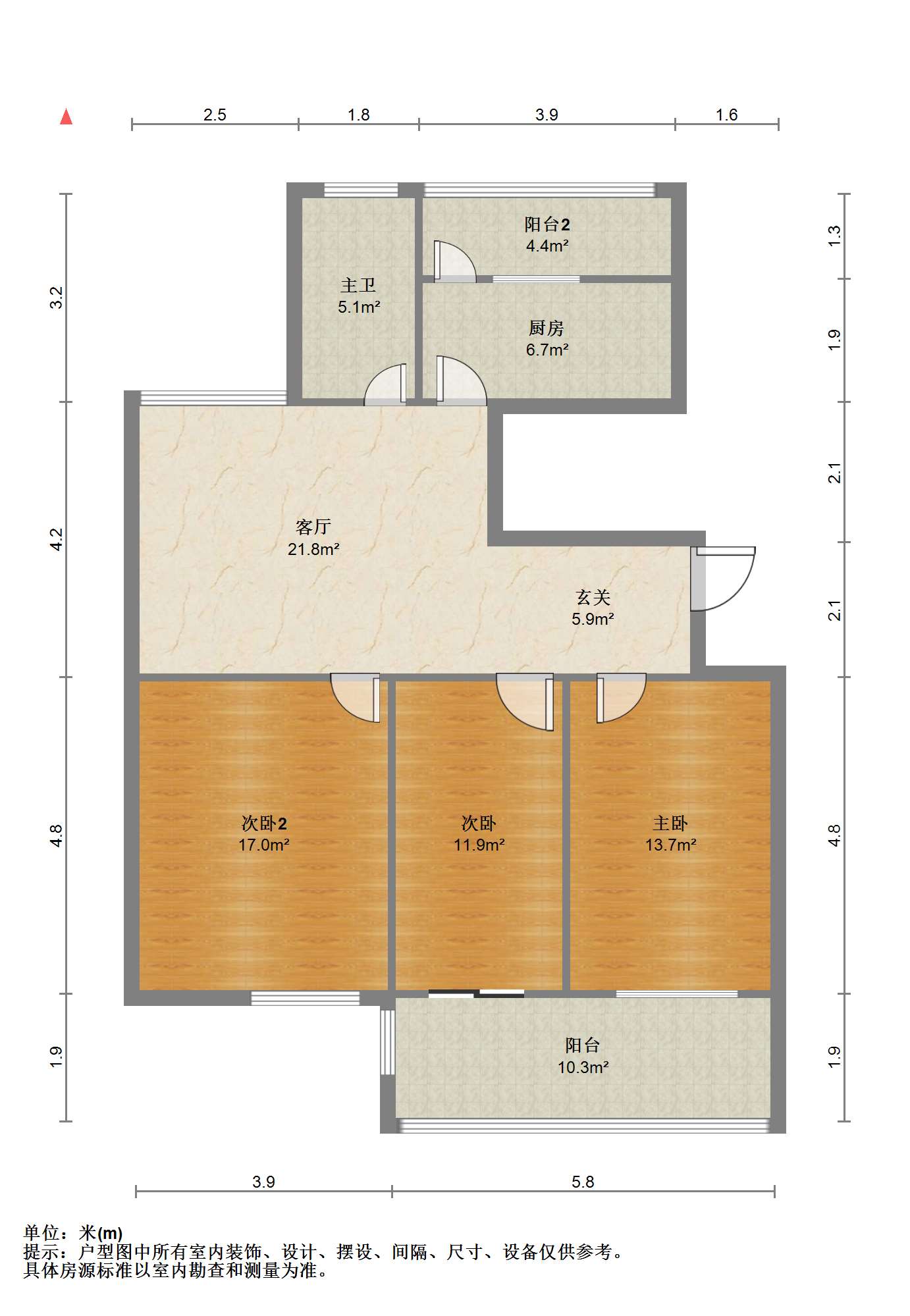 外滩花苑 3室1厅1卫 113.8m&sup2;
