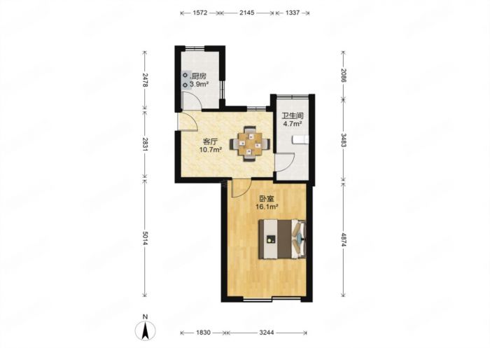 易家桥新村 1室1厅1卫 43m&sup2;