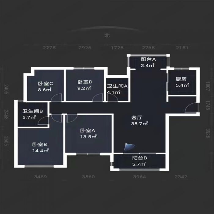 景瑞望府 4室2厅1卫 141m&sup2;