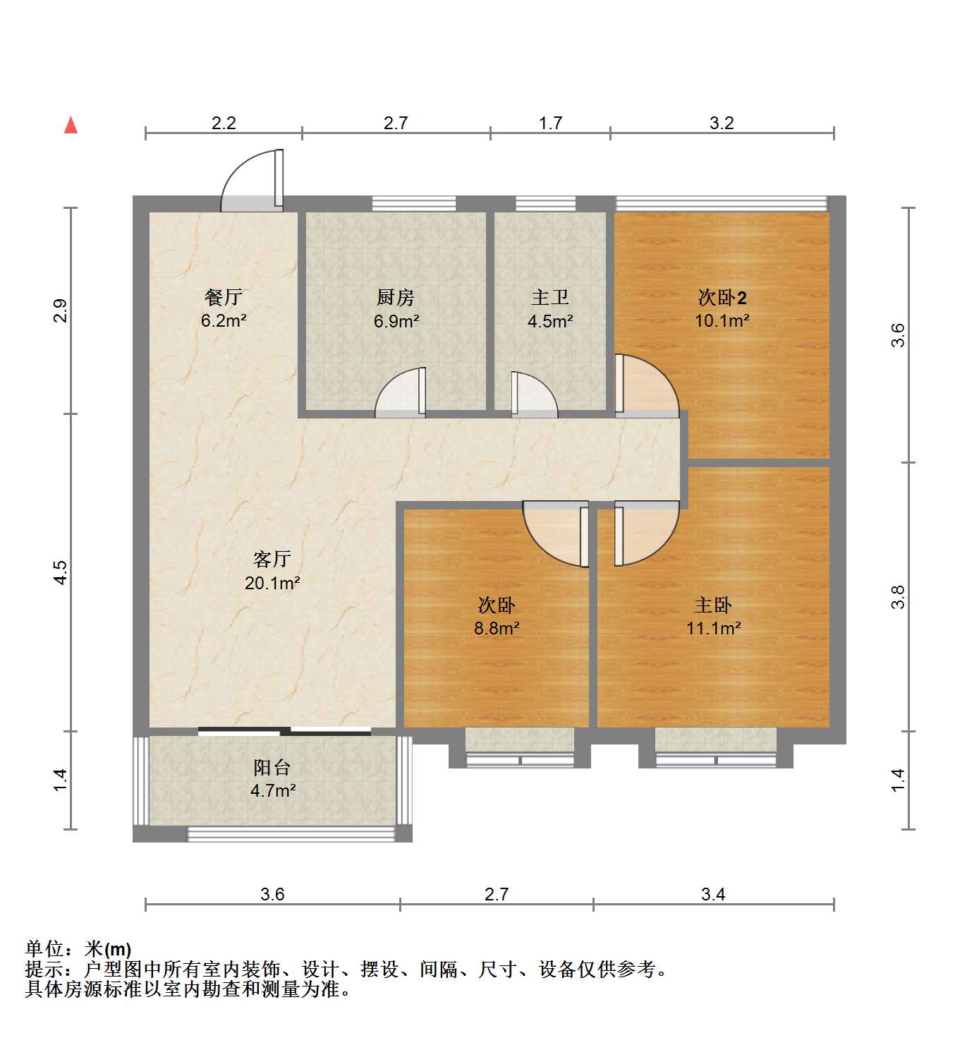 世茂云锦 3室1厅1卫 90.6m&sup2;