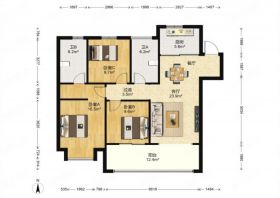 新城香溢紫郡 3室2厅2卫 117m&sup2;
