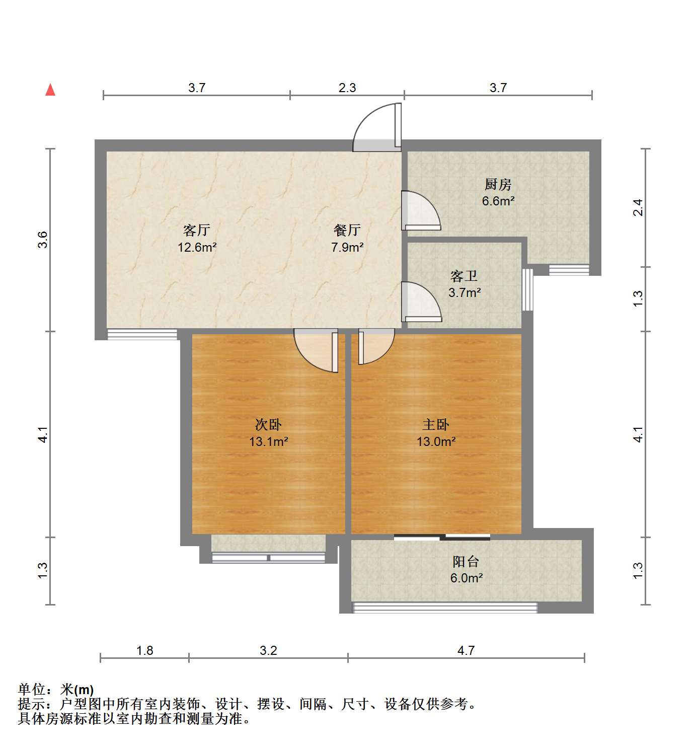 融悦华庭 2室2厅1卫 88m&sup2;