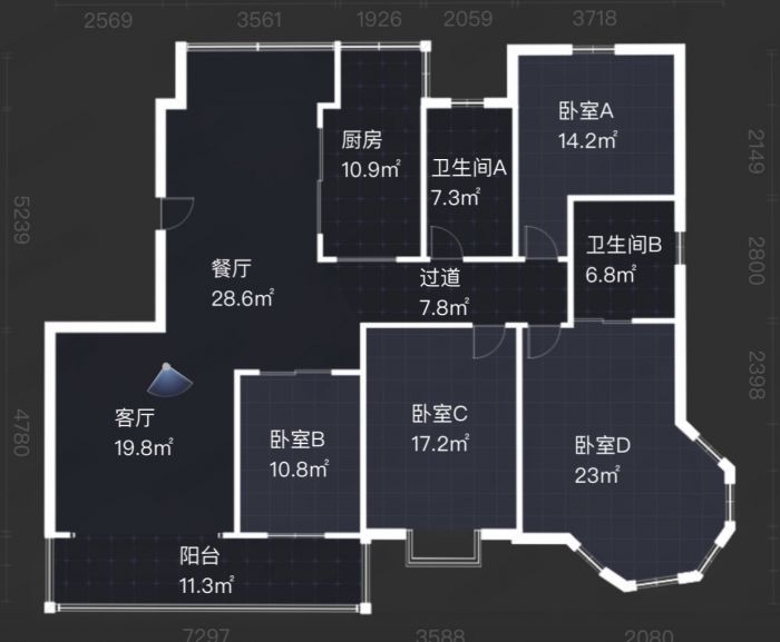 亚太苑 4室2厅1卫 4200m&sup2;