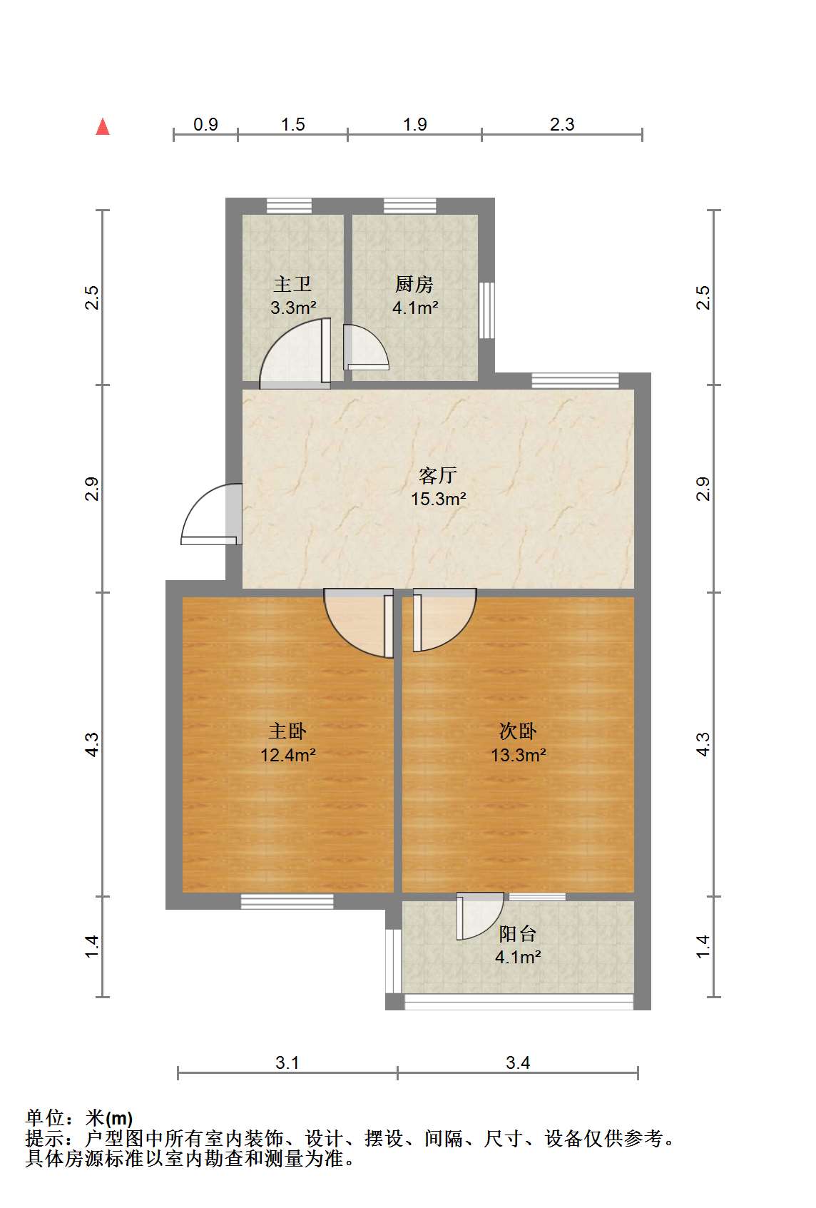 望江楼小区 2室1厅1卫 68.7m&sup2;