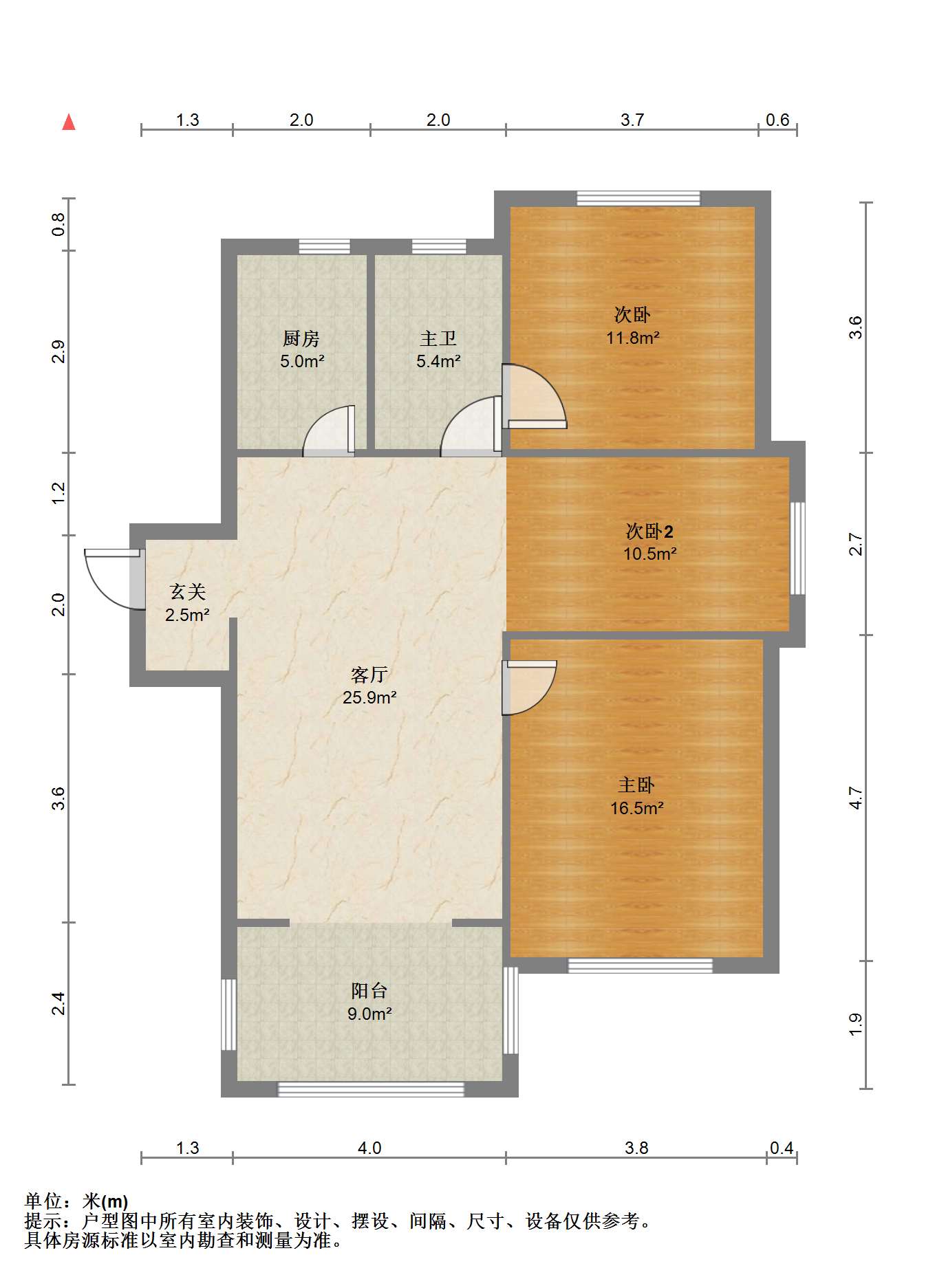 苏建名都城 3室2厅1卫 108.00m&sup2;