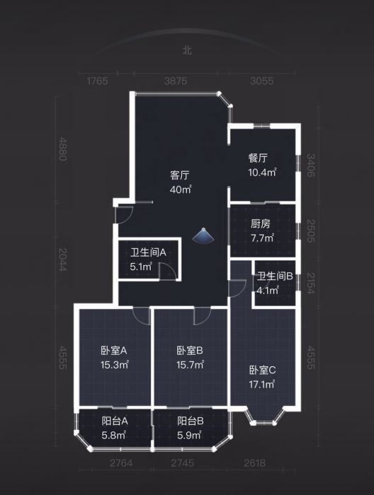 启秀花园 3室2厅2卫 158.40m&sup2;