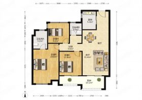 万科有湖（翡翠心湖） 3室2厅2卫 125.87m&sup2;
