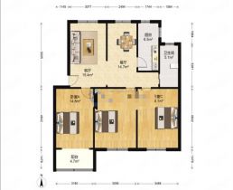 鸿运城市花苑 3室2厅2卫 126m&sup2;
