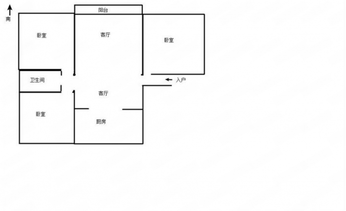 苏建阳光新城 3室2厅1卫 114m&sup2;