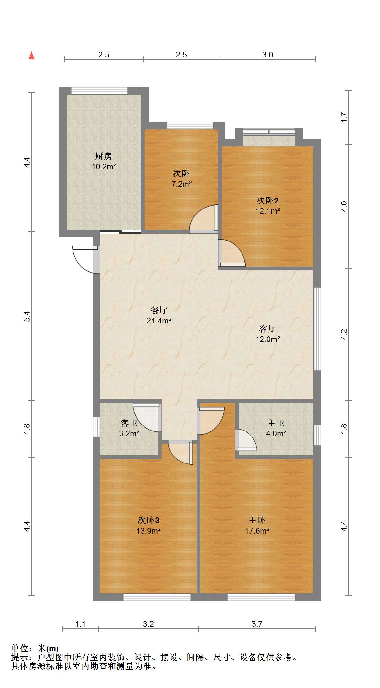 悦达悦海名邸 4室2厅2卫 125m&sup2;
