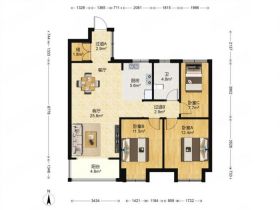 崇川星光域 3室2厅1卫 96m&sup2;