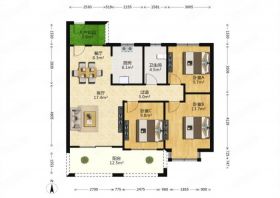 华强城 3室2厅1卫 107m&sup2;