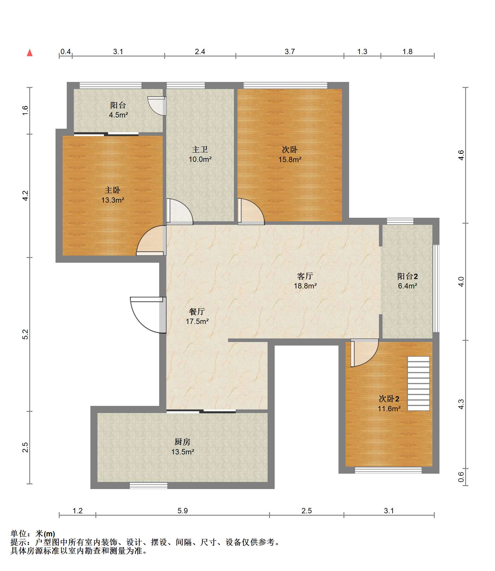 金色城邦 4室2厅1卫 126.00m&sup2;