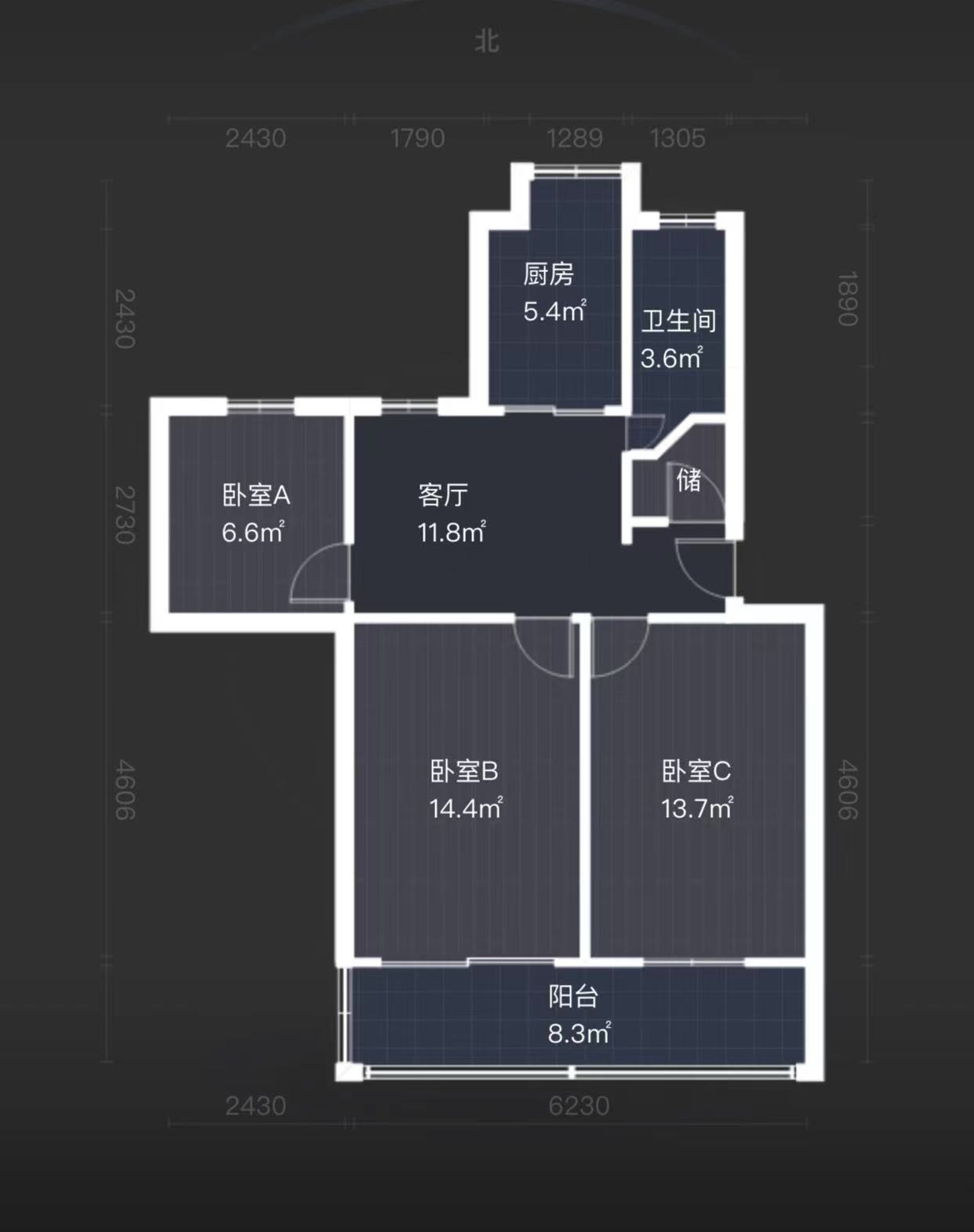 光明新村 3室1厅1卫 83m&sup2;