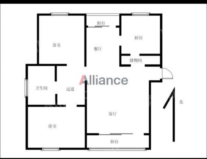 滨江丽都桥语 2室1厅1卫 89m&sup2;