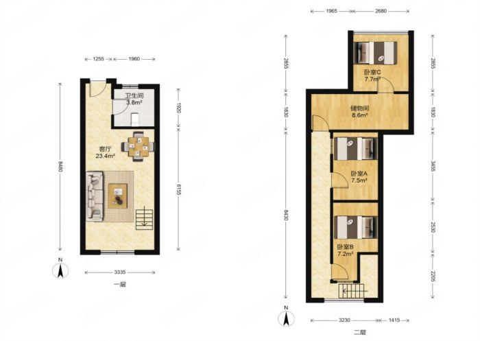 奥特莱斯 3室1厅1卫 42.5m&sup2;
