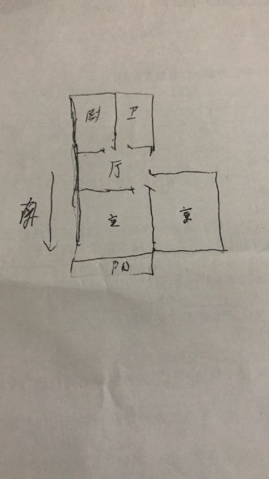 花园角 2室2厅1卫 60.49m&sup2;