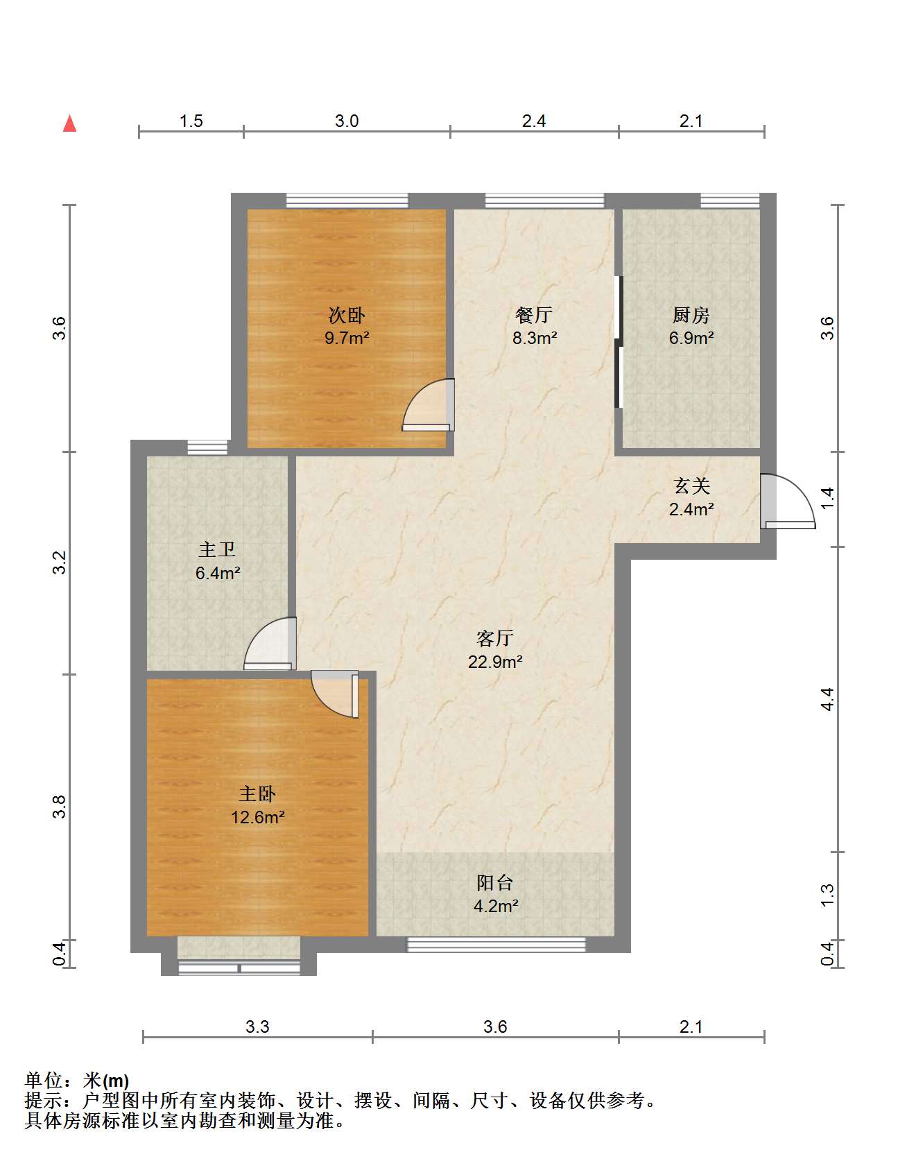 金水湾花园 2室1厅1卫 93.43m&sup2;