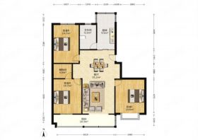 怡园北村 3室2厅1卫 123.83m²
