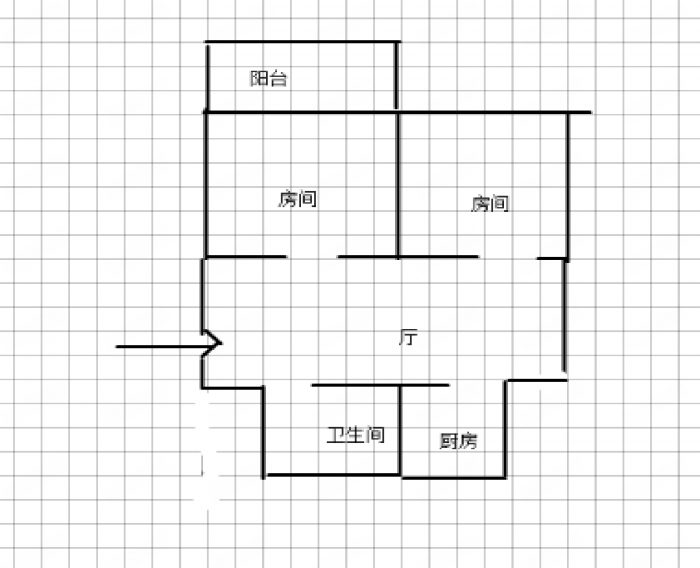 南川园 2室1厅1卫 61m&sup2;