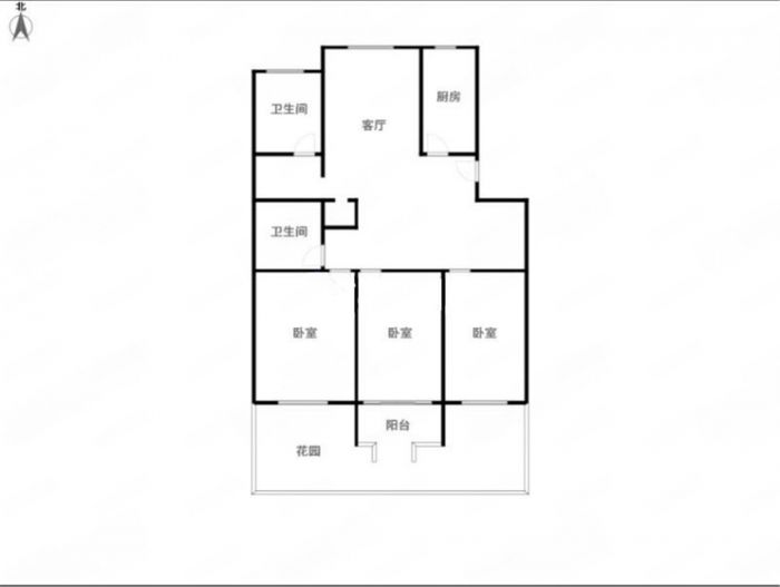 城市嘉苑 3室2厅1卫 123.00m&sup2;