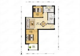 惠泽苑 2室1厅1卫 80m&sup2;