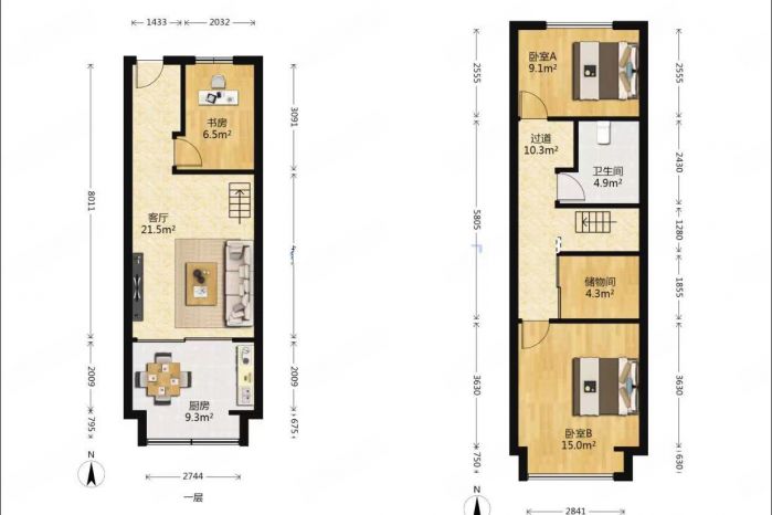 宏景大厦 3室1厅2卫 56.00m&sup2;