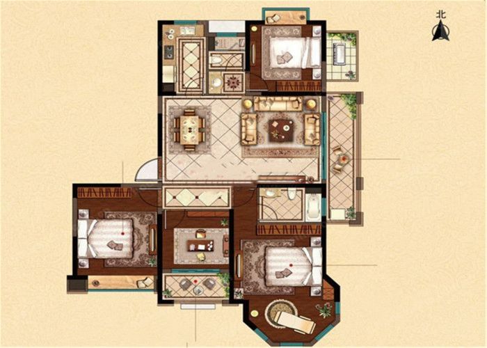 中南世纪花城三期 4室2厅2卫 161m&sup2;