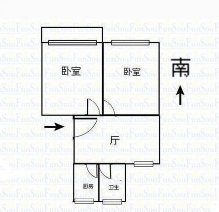 民主新村 2室1厅1卫 67m&sup2;