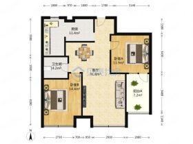 未来锦城 4室2厅2卫 140.00m&sup2;