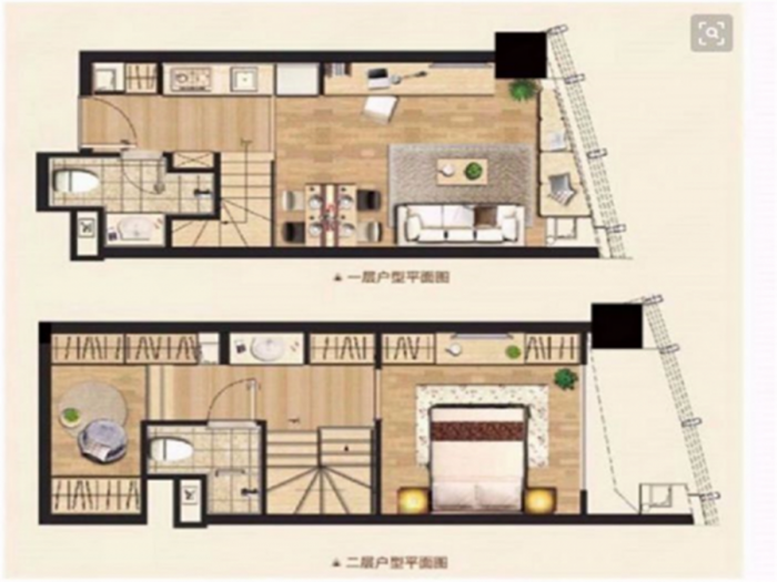 中南世纪城 2室1厅1卫 45m&sup2;