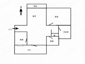中南世纪城北区 2室2厅1卫 118m&sup2;