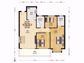 华强城 3室2厅2卫 123m&sup2;