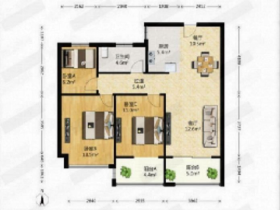 万濠星城 3室1厅1卫 100m&sup2;