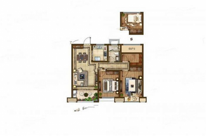 云樾东方 3室2厅1卫 95m&sup2;