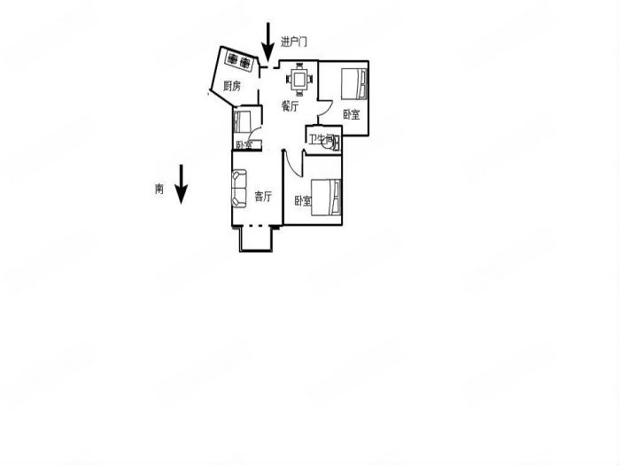 高迪晶城 3室2厅1卫 127m&sup2;