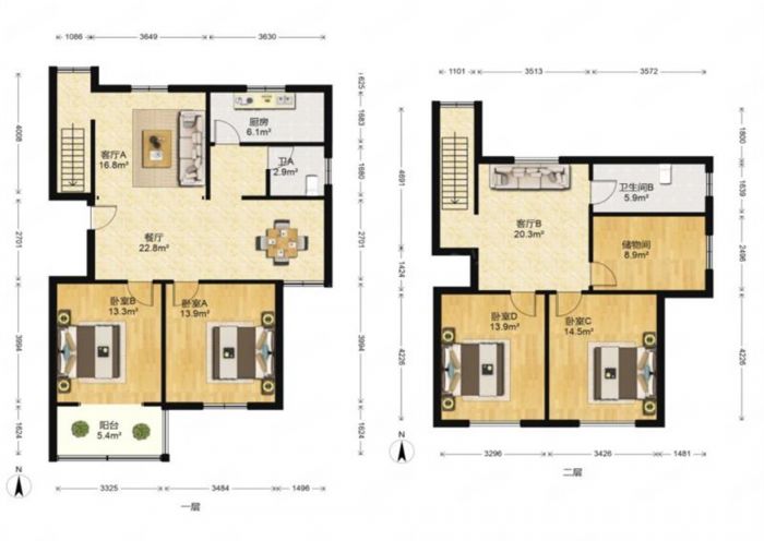 教育新村 3室2厅2卫 148.6m&sup2;