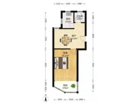 湾子头新寓 1室1厅1卫 54m&sup2;